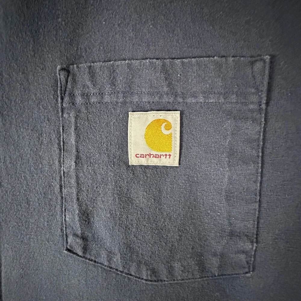 Carhartt Shrek Patch Pocket T Shirt XL Tall Black Mens Relaxed Fit Custom Sewn